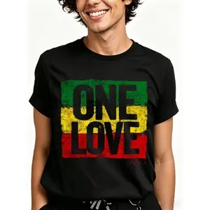 Love Jamaica Reggae Vintage Womens Mens Jamaican Souvenir Cotton T-Shirt for Women Men Clothing