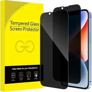 P-PCS046    Privacy Full Coverage Screen Protector for iPhone 16e 2025, iPhone 14 6.1-Inch, Anti-Spy Tempered Glass Film, Edge to Edge Protection Case-Friendly, 2-Pack