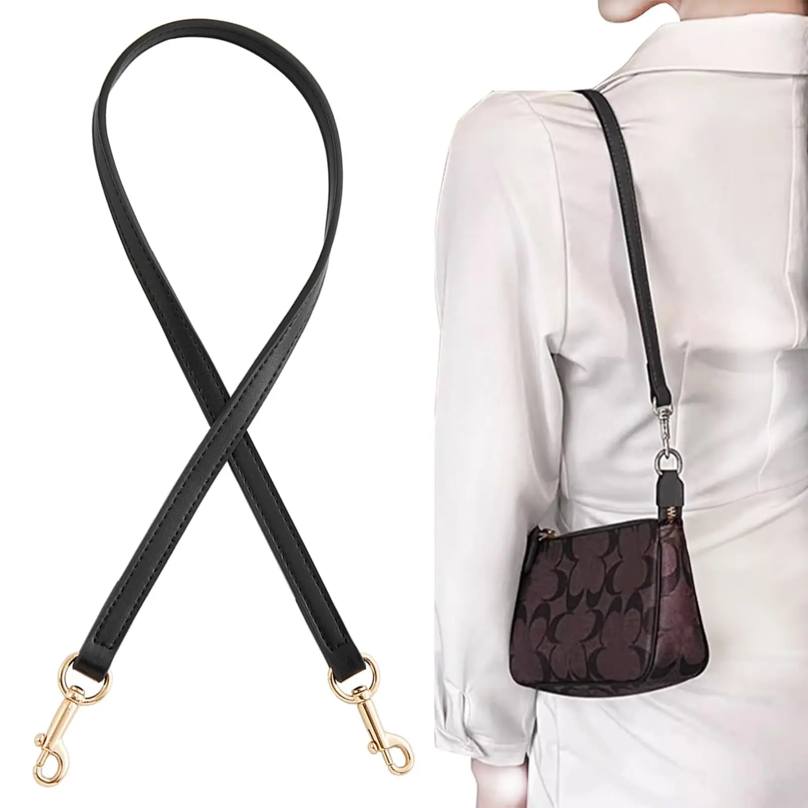 jiesinlov 26.4IN Microfiber Leather Purse Shoulder Straps Replacement for Swinger Nolita Barrel Penn Handbag