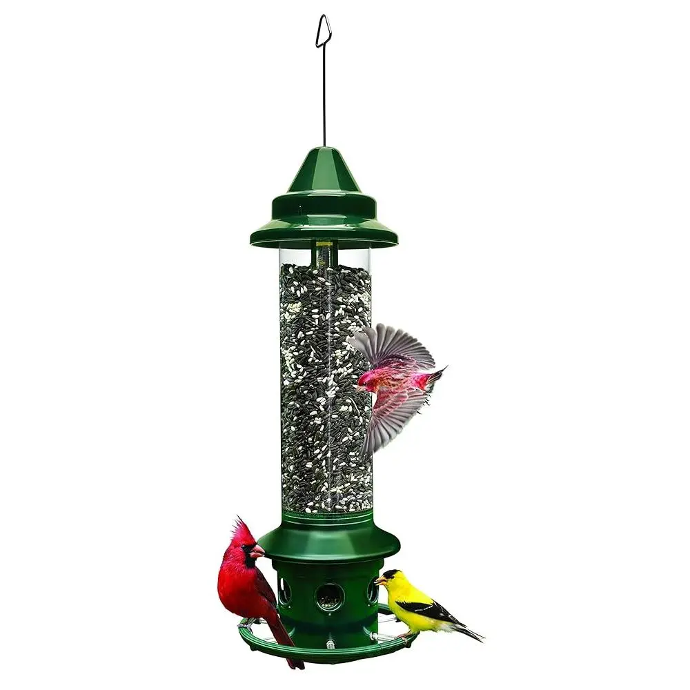 Squirrel Buster Plus Squirrel-proof Bird Feeder with Cardinal Ring 6 Feeding Ports Adjustable & Pole-mountable 5.1 lb Seed Capacity Durable UV-stabilized Materials