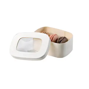 212 MAIN Plastic Leakproof Snack Containers, Small Rectangular Macaron Inserts (Holds 3 Pcs Macarons, 3.6x2.6x0.7 in) - Pack of 300, Kitchen Container Accessory