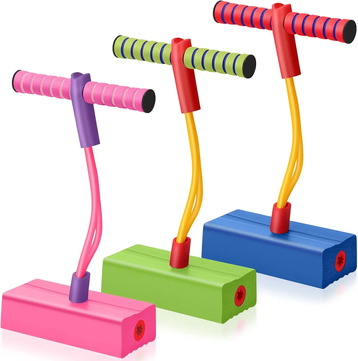 ns Adults Outdoor Indoor Toys Gift, Makes Squea3 Pcs Pogo Stick Foam Jumper Toy Foam Pogo Fun and Safe Jumping Stick for Teeky Sounds and Squeaks with Each Hop