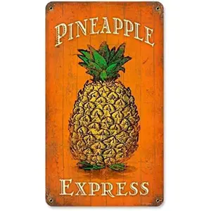 Tin Signs Vintage Pineapple Express Metal Sign 8 w x 12 h Inch Poster Plate for Cafe Room Pub Restaurants Home Shop Wall Decor