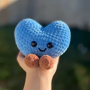 Hand crocheted blue heart