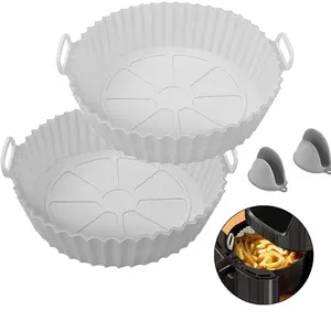 Food-Grade Reusable Silicone Pot Baking Tray for 3-5 Qt Air Fryers