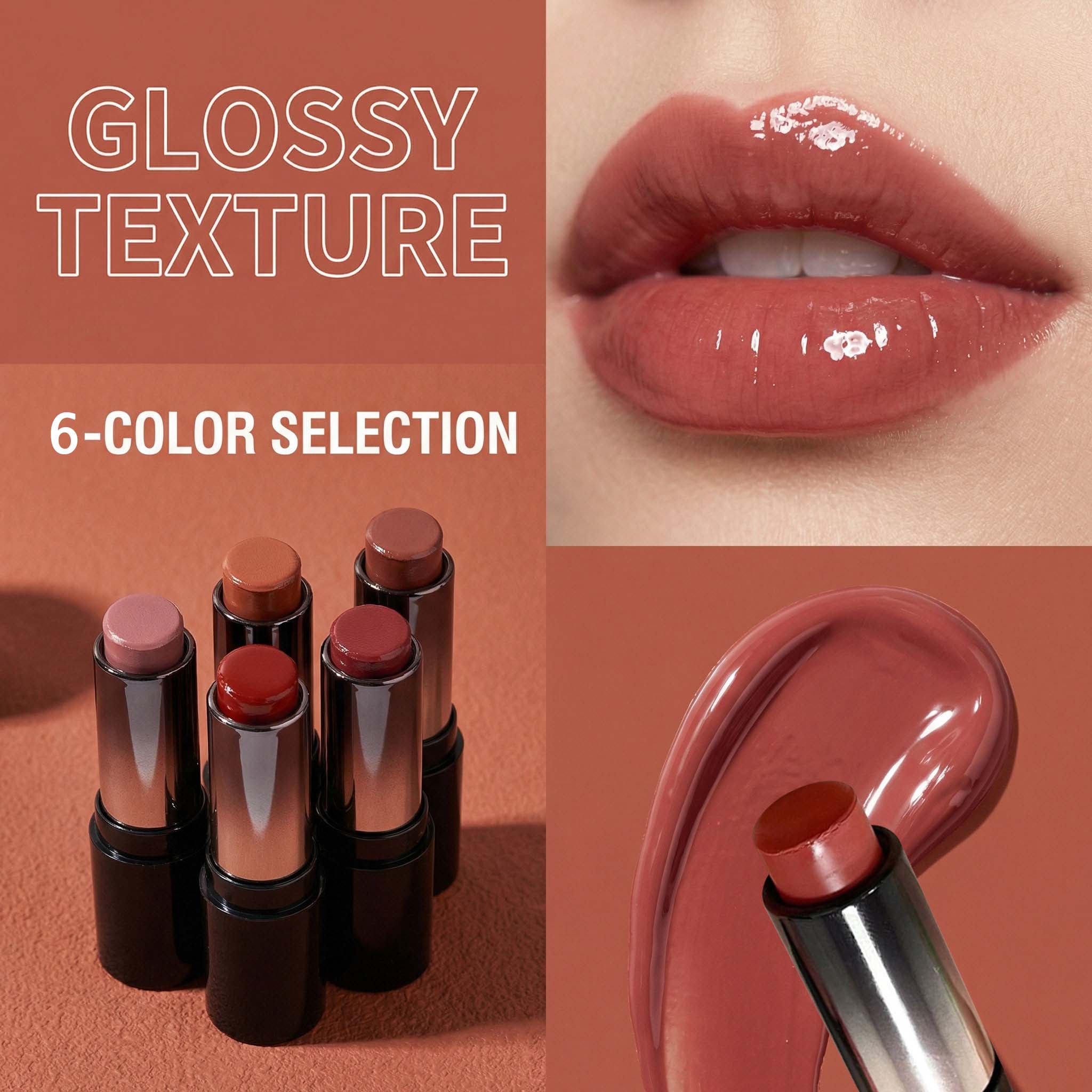 6Pcs Hydrating Lipstick Set | 2026 Trending Glossy Finish | LongLasting Moisturizing Formula | NonDrying, Plumping, High-Shine | 6 Versatile Shades for Daily & Party | Anti-Cracking, Nourishing Lip Care | Waterproof, Non-Stick Cup | Perfect Gift for Women