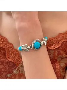 Popular Handmade Turquoise Butterfly Turtle Bracelet Bangle Versatile Fashion Jewelry For Trendy Daily Accessory Perfect For Casual And Formal Outfits