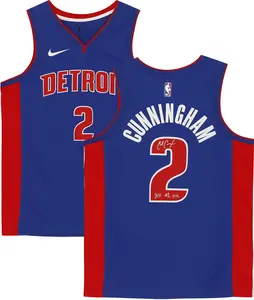 Cade Cunningham Detroit Pistons Autographed Nike Blue Icon Swingman Jersey with "2021 #1 Draft Pick" Inscription - Fanatics Authentic Certified
