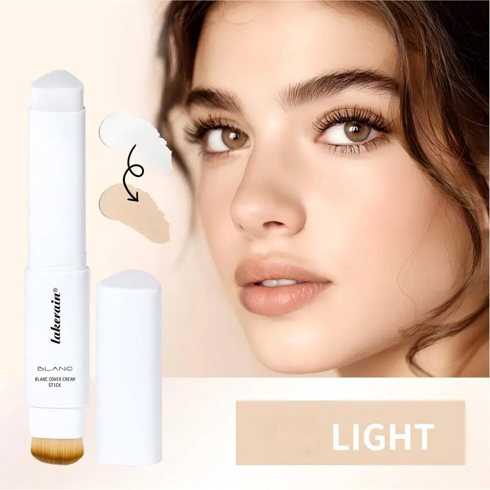 Full Coverage Cover Cream Stick, Blendable Foundation Makeup with Built-In Brush, Lightweight Everyday Face Makeup