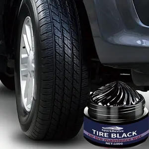 100g Tire Gloss Paste, Tire Maintenance, Long-Lasting Shine, Dust-Resistant UV Protection, Deep Blackening, Car Tire Rubber Exterior Renovation Care, Tire Upkeep, Tire Polish