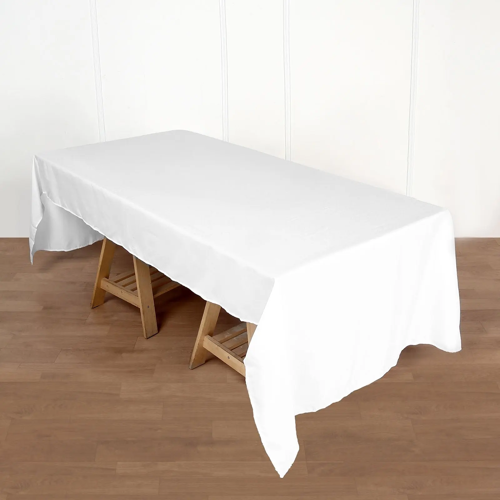 White Polyester 50"x120" Rectangle Outdoor Patio Tablecloth - Wrinkle-Resistant, Sleek, Art Deco Picnic & Washable Table Cover for Everyday Use