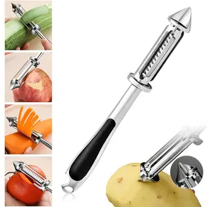 Multi-Functional Vegetable Peeler for Kitchen, Ultra Sharp Premium Stainless Steel Blades, Durable Non-Slip Ergonomic Grips -  Perfect Kitchen Peeler For Veggie, Fruit, Potato, Carrot