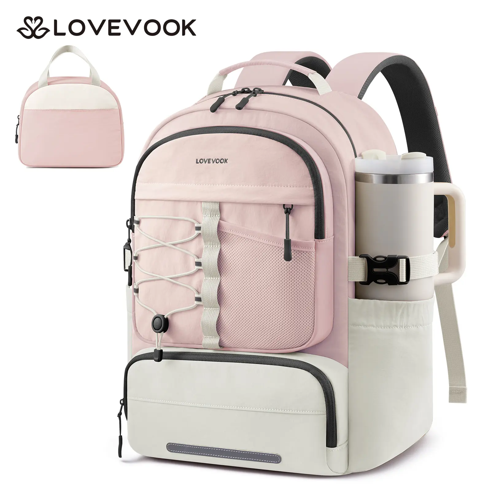 Pink White (with lunch bag)