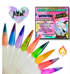 NEW-DOUBLE TROUBLEMagic Nail Pigments - Heat/Thermal Pigments, Creating magical nail art