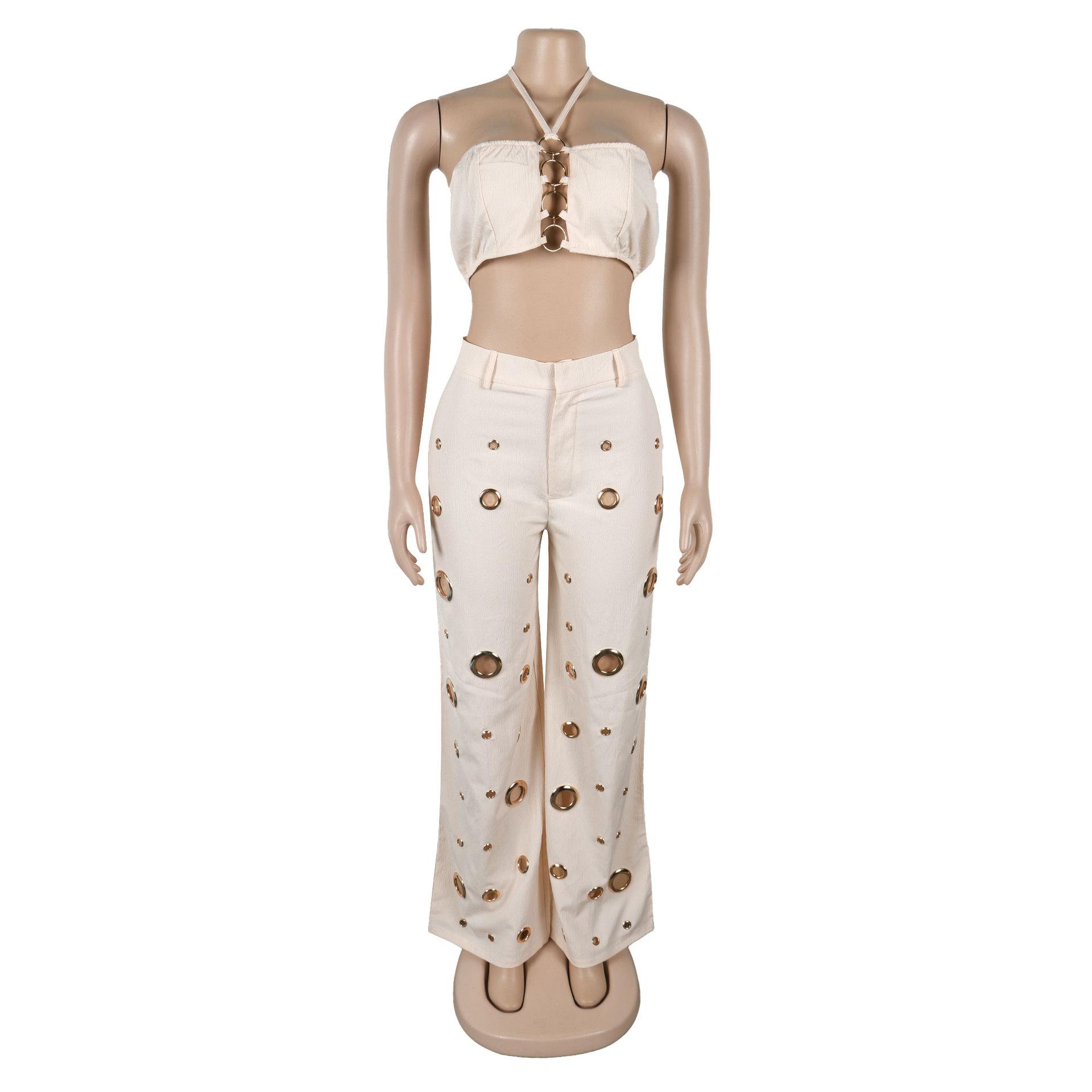 Style Sexy Ripped Fitted Two-Piece Nightclub Outfit