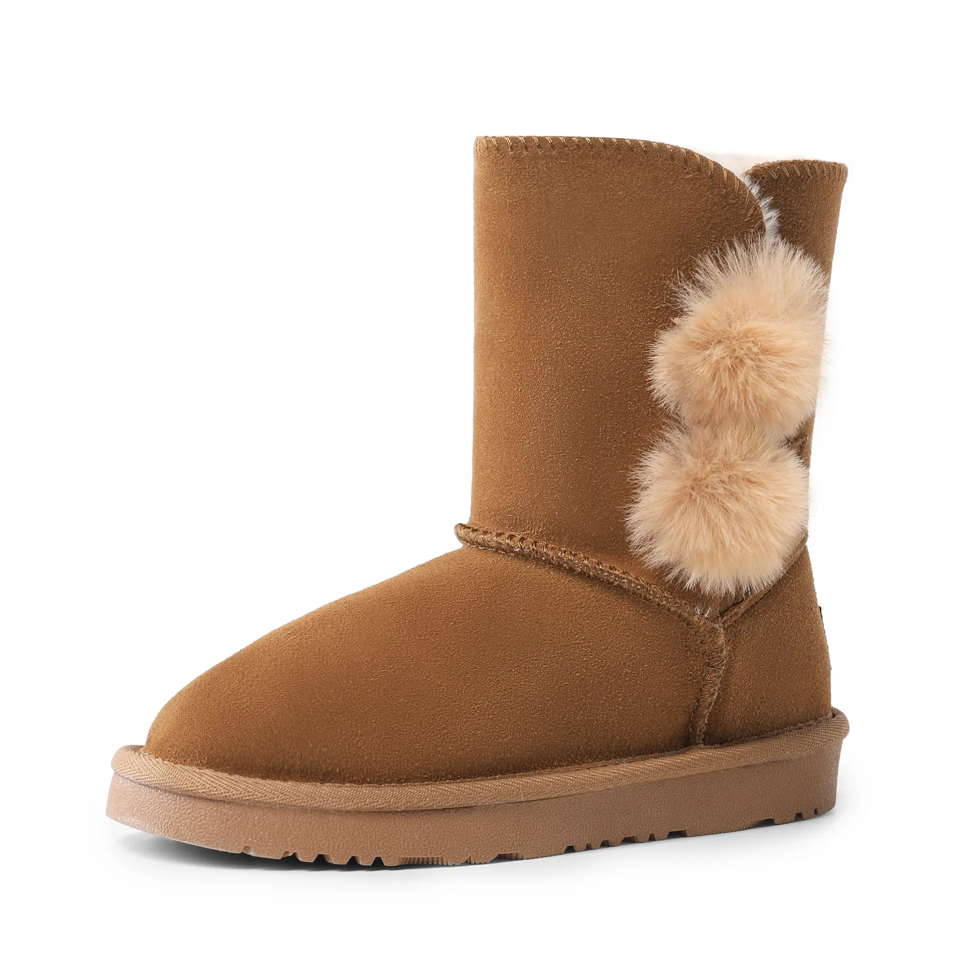 DREAM PAIRS KIDS [FuzzyChic Kid's Lolly] Toddler/Little Kid/Big Kid Winter Snow Sheepskin Fur Boots