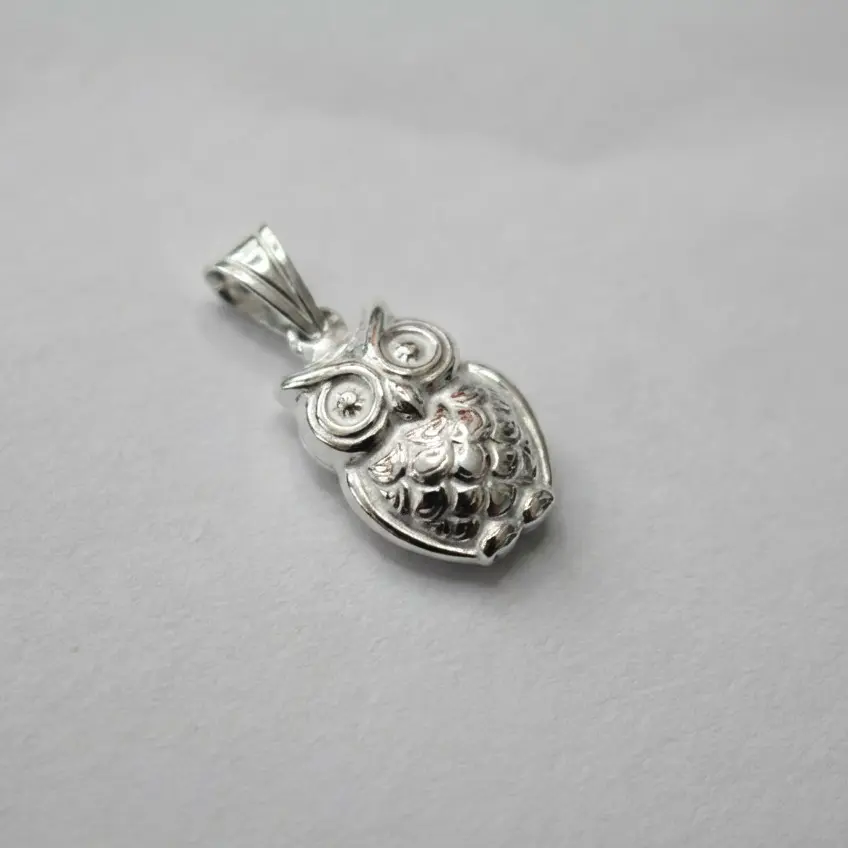 Unisex Owl Shape Pendant in 925 Sterling Silver, Elegant Charm for Adults, Lightweight Design for Daily Wear and Spirituality, Any Occasion, Wisdom & Protection