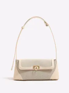 Women's Fashionable Solid Color Shoulder Bag, Vintage Buckle Decorated Crossbody Bag for Work & Daily Used, Casual Trendy Versatile Daily Commuting Bag, Flap Crossbody Purse