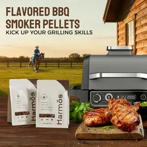 Harmos BBQ Wood Pellets Texas Knight  2-Pack Cinnamon & Cloves Smoker Pellets for Outdoor Cooking Oak, Hickory, Mesquite More Premium Pellets for Electric Pellet Grills Smokers
