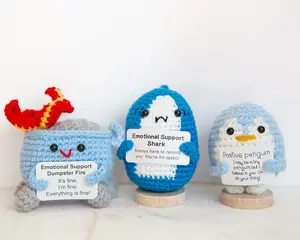 Emotional Support Crochet Dumpster Fire Amigurumi, Buring Fire, Funny Crochet Meme, I'm Fine, Holiday Gift, Crochet Transh Can, Chrismtas