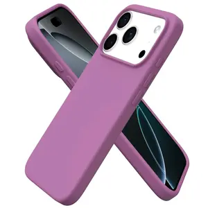 Compatible with iPhone 17 16 15 Series Case, Slim Liquid Silicone 3 Layers Full Covered Soft Gel Rubber Shockproof Phone Case, Protective Cover with Anti-Scratch Microfiber