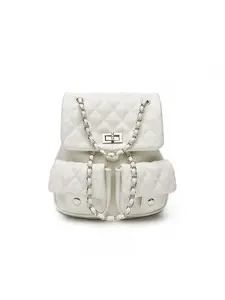 New Unique Design Rhombus Chain Backpack, Versatile Commuter Large Capacity Fashion Student Casual Bag, Trendy Shoulder Bag for Daily Use