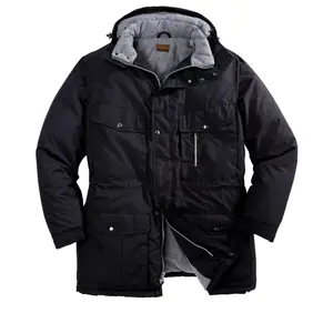 Boulder Creek by KingSize Fleece-Lined Parka With Detachable Hood And 6 Pockets - 3XL, Black