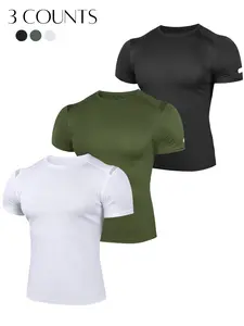 3/5 Packs Men's Workout Shirts,Short Sleeve Quick Dry Athletic Athlete Gym Active T Shirt Moisture Wicking For Men,Reflective Visibility Sports Tee Tops,Casual Daily Mesh Breathable T-Shirts,Athletic Yoga Shirts