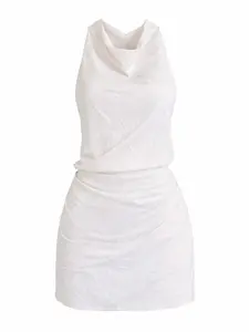 Luna Backless Cowl Neck Mini Dress