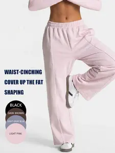 Womens Workout Straight Yoga Pants for Girls High Waist Wide Leg Sweatpants with Pockets Fashion Stretch Lounge Comfy Joggers Gym Pants Sports Jogging Wear