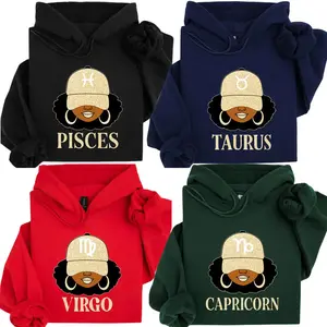 [Made in USA] Full 12 Zodiac Hoodie, Astrology Sign Graphic Pullover Hoodie, Minimalist Zodiac Fashion Hoodie, Trendy Star Sign Horoscope Hoodie, Aesthetic Spiritual Gift For Women Men Zodiac Lovers