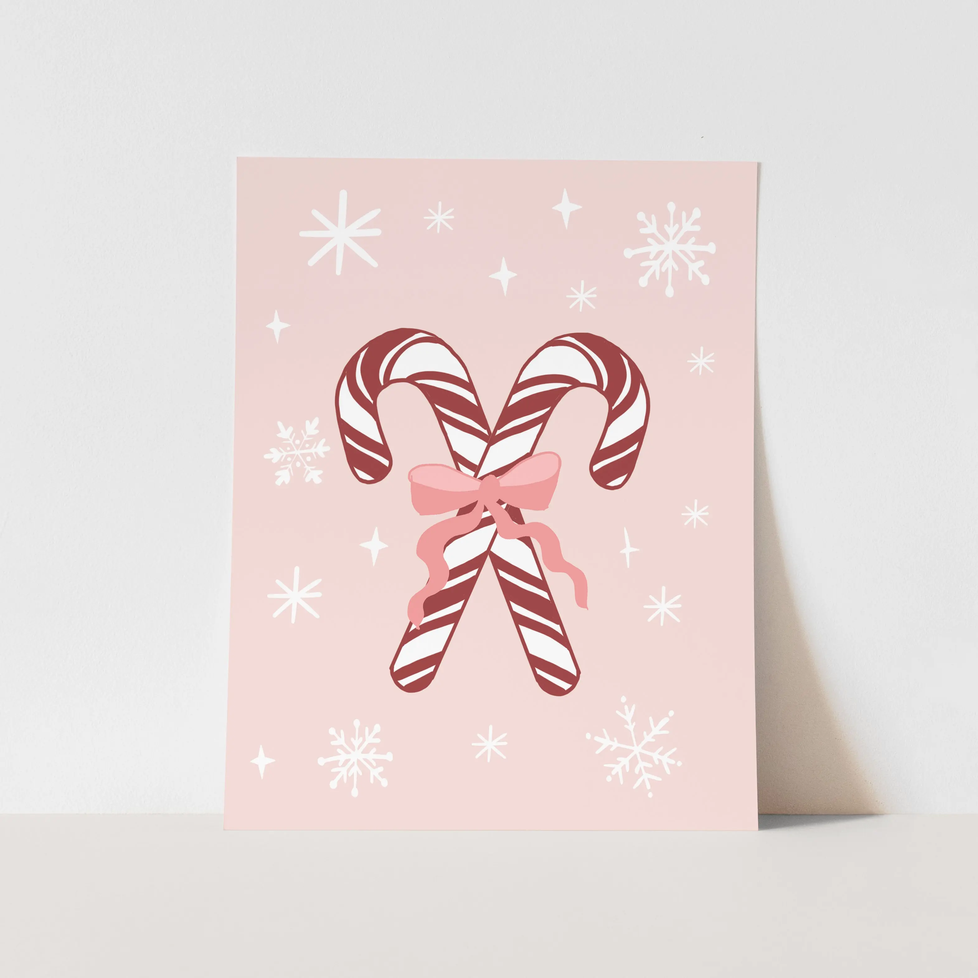 {Red + Pink} Candy Canes Art Print