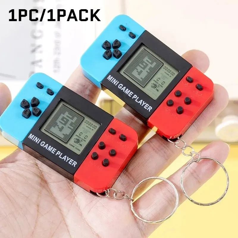 Mini Handheld Game Console Keychain Video Game Player Hand Held Games Gaming Items Party Favors For Kids Birthday Christmas Gifts School Classroom Prizes