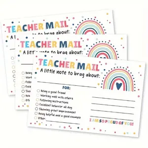 Rainbow Happy Mail Classroom Management Good Behavior Incentive Cards, Motivational Reward Stickers for Students, Teacher Supplies, Classroom Tools