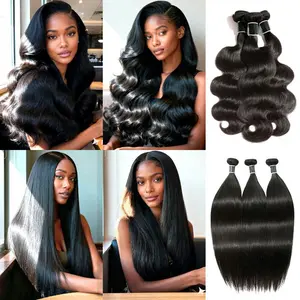 STARHAIR 30 Inches Luxury Brazilian Virgin Bundles 100% Human Hair Straight Body Wave Deep Curly Wigs Tangle-free Re-wearable 12A Grade Salon Quality
