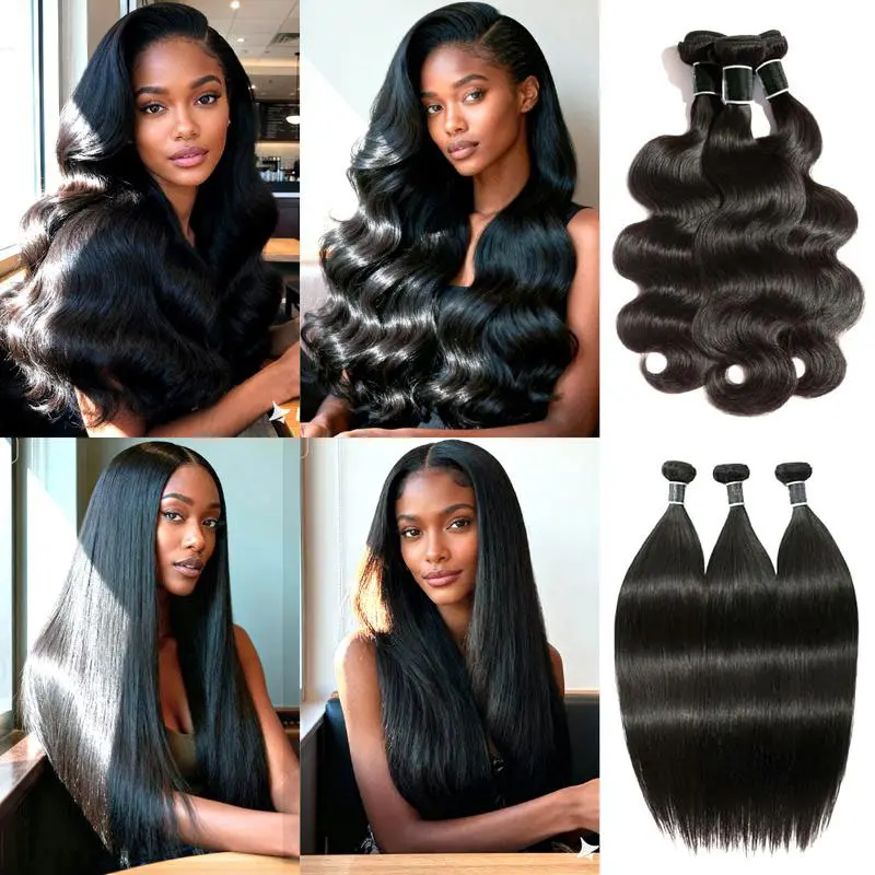 STARHAIR 30 Inches Luxury Brazilian Virgin Bundles 100% Human Hair Straight Body Wave Deep Curly Wigs Tangle-free Re-wearable 12A Grade Salon Quality