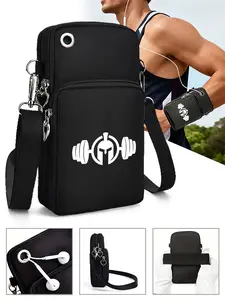 Spartan Helmet with Barbell Print Crossbody Bag Small Sporty Shoulder Phone Purse Lightweight Fitness Gym Accessory for Active Adults Outdoor Running Training Travel Everyday Use