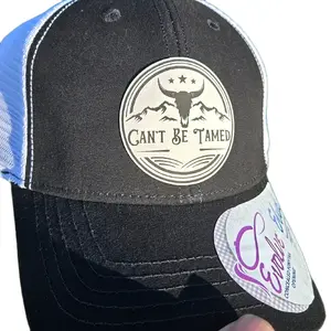 Can't Be Tamed Women's Ponytail Patch Hat - Casual Outdoor Snapback Cap with Unique Slogan Patch & Concealed Ponytail Design