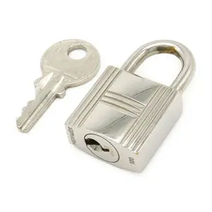 Pre-owned HERMÈS Stainless Small Leather Goods Cadena120 Padlock with Key