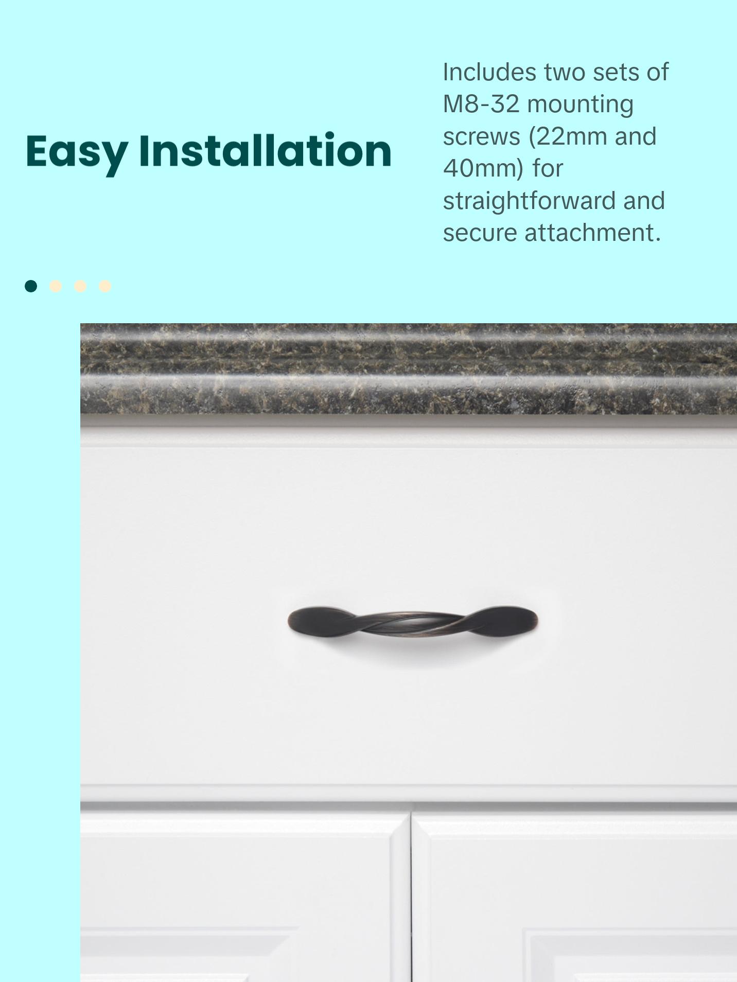 AmazonBasics Twisted Cabinet Handle, 4.5" Length (3" Hole Center), Oil Rubbed Bronze