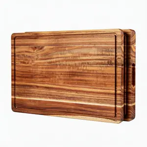 Garvee Extra Large Acacia Wood Cutting Board 20x15x1.5 Inch Professional Heavy Duty Kitchen Board With Juice Groove And Handles