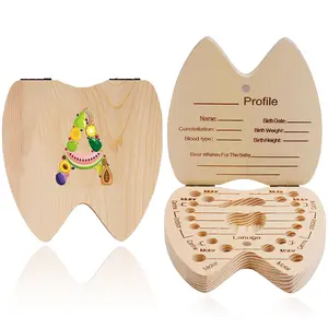 Durable Wooden Tooth Storage Box, Dustproof & Waterproof Design, Ideal Gift for Kids, Keepsake for Lost Teeth Preservation