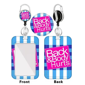 Retractable Badge Holder, 1 Count Cute ID Name Tag Work Badge Holder, ID Name Tag Holder for Office Workers, Men, Women, Teachers, Nurse Badge Reel