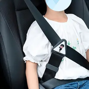 Car Seat Belt Buckle, Safety Belt Fixer and Anti-Choking Clip - Safety Belt Corrector Strap, Triangle Adjustment and Limitation, Prevents Neck and Chin Straps, Suitable for All Vehicle Types