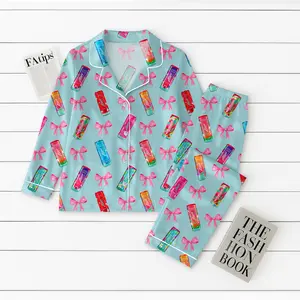 Alani Pajamas Set, Alani Energy Drink Sleepwear, Satin Loungewear For Women, Alani Lover Gift For Her