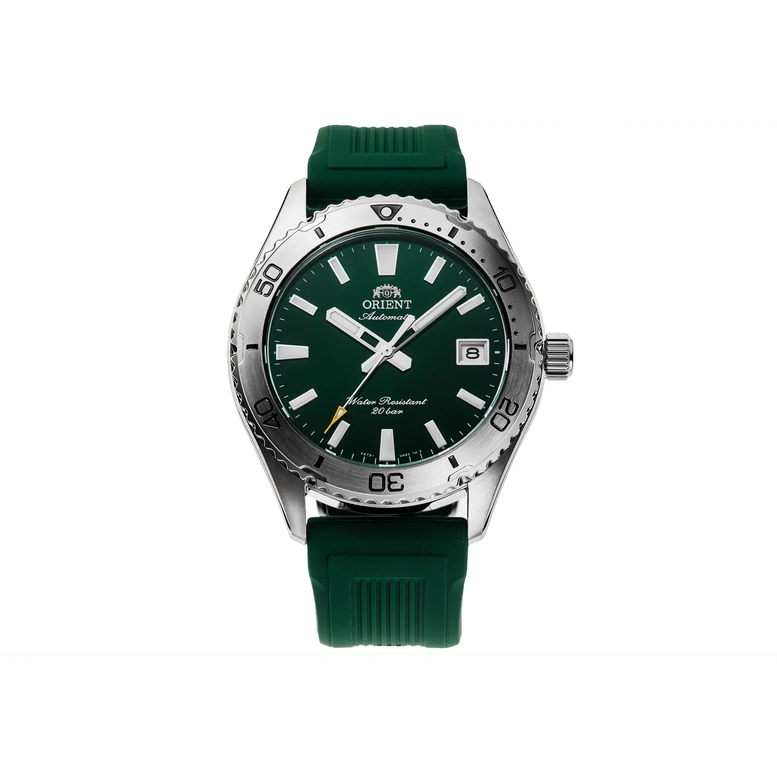 Orient Diver Style Automatic Watch with Green Dial, 40mm Sporty Stainless Steel Case, 200m Waterproof, Sapphire Crystal, Analog Watch, Sporty Waterproof Watch