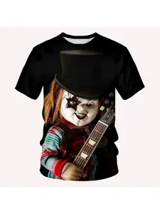 Summer novel and personalized 3D printing movie theme printing pattern, unisex men's and women's casual and comfortable short sleeved T-shirt