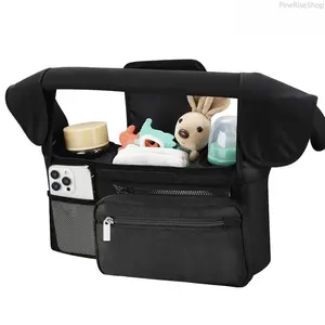 Multi-Functional Baby Stroller Storage Bag - Diaper Organizer Pouch with Bottle Pockets, Summer Outdoor Travel Essential for Baby Carriages (Sports & Outdoor Accessory)