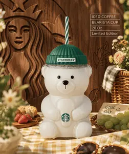 Starbucks 2026 Limited Edition Barista Bear Glass Tumbler 590ml — The Perfect Gift