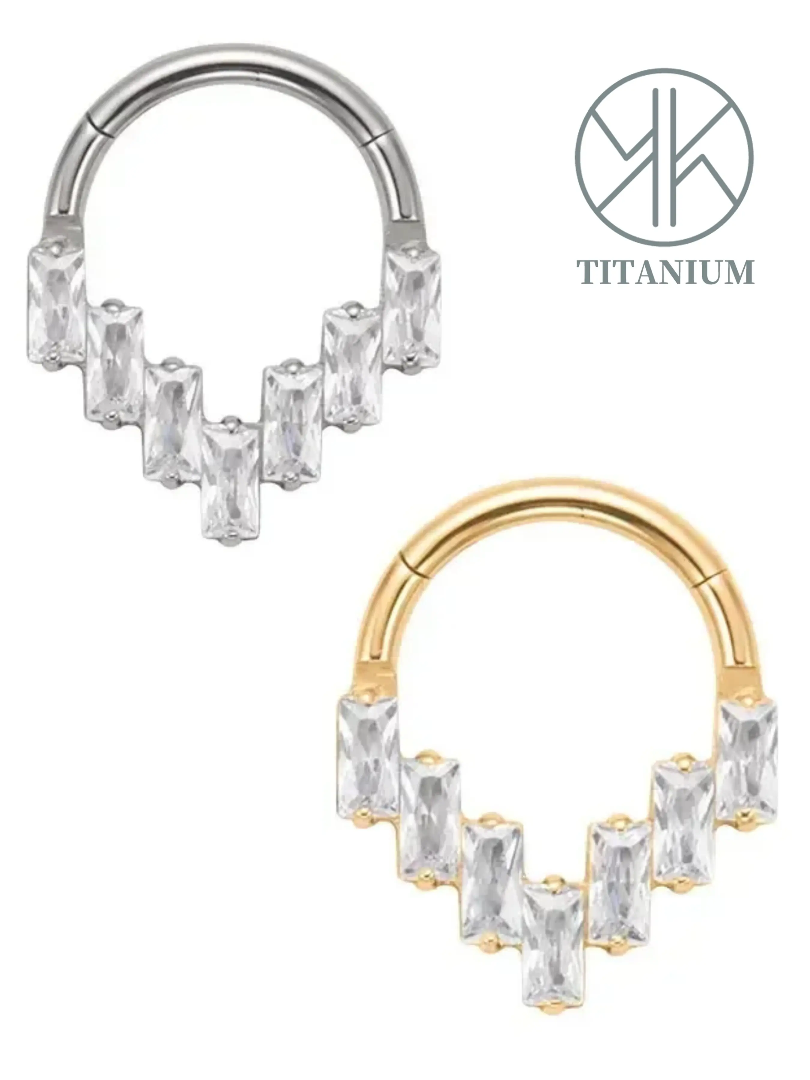 Astm F136 Titanium Cz Water Drop Cartilage Hoop Earring, 16g Septum Hoop, Nose Ring, Tragus Helix Daith, Hinged Clicker Piercing, Septum Pierced Ring